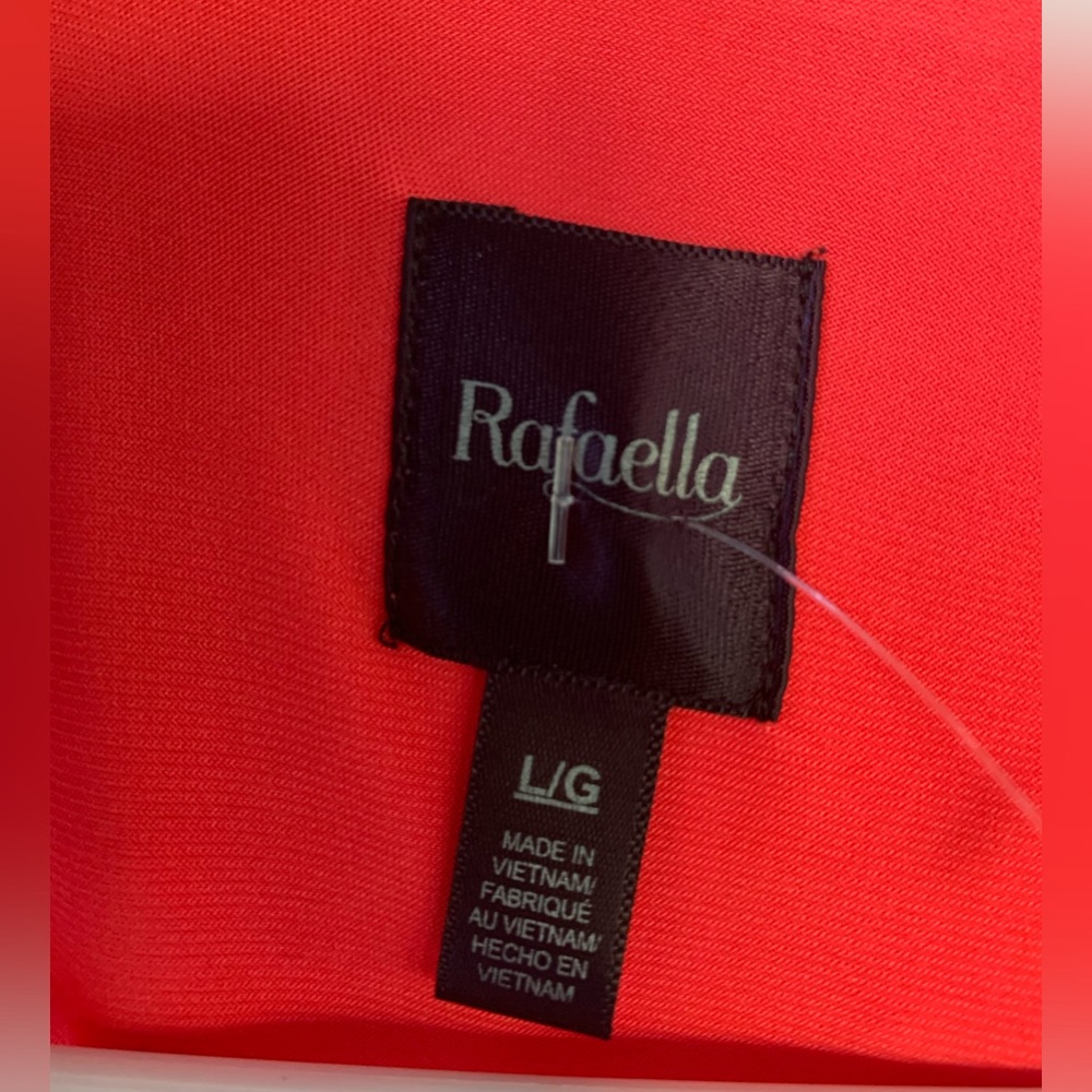 Rafaella (Large) Coral Collared w/flutter sleeves w/band & tie at bottom hem; - Picture 2 of 4